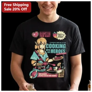 Cooking With The Heroes Recipes For Your Heart Link Zelda Tee available at our Los Angeles warehouse