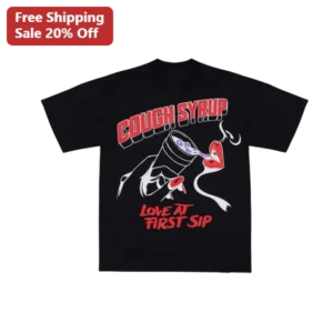 Cough Syrup Love At First Sip Funny Medical Humor Graphic Tee Gift For Nurses Doctors Healthcare Wor available at our Los Angeles warehouse