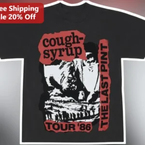 Cough Syrup The Last Pint Tour 86 Vintage Punk Graphic Tee available at our Los Angeles warehouse