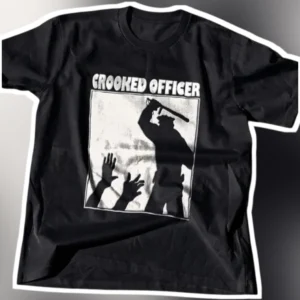 Crooked Officer Tee 90s Vintage Style Graphic T-Shirt Punk Protest Shirt available at our Los Angeles warehouse