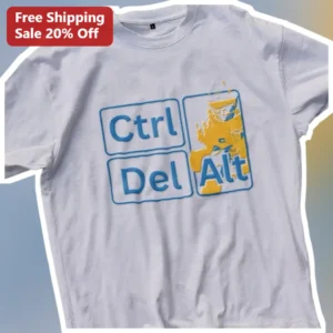 Ctrl Alt Delete Tee Funny Tech Humor Graphic Shirt for Gamers and Programmers available at our Los Angeles warehouse