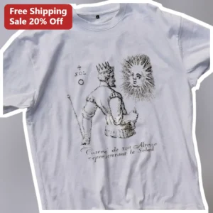 Cuiree' de Son Altesse representant le Soleil Tee Louis XIV Sun King French History Graphic Shirt available at our Los Angeles warehouse