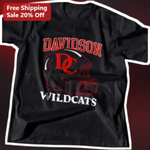 Davidson Wildcats Tee Vintage Collegiate Football Helmet Graphic T-Shirt for Men Women Alumni Gift available at our Los Angeles warehouse