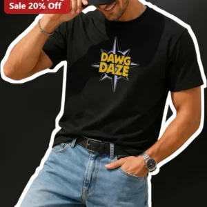 DAWG DAZE Tee Funny Dog Pun Graphic Shirt for Pet Lovers available at our Los Angeles warehouse