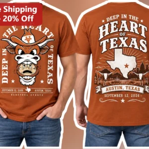 Deep In The Heart Of Texas Longhorn Football Fan Tee available at our Los Angeles warehouse