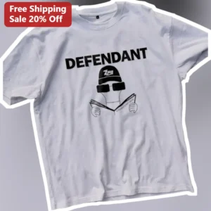 Defendant Tee Minimalist Legal Humor Graphic T-Shirt for Law Students and Attorneys available at our Los Angeles warehouse