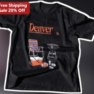 Denver Sunday Morning Breakfast Club Tee Vintage Tailgate Football Fan Gift available at our Los Angeles warehouse