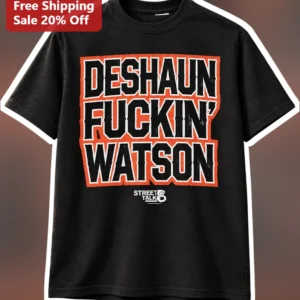 Deshaun Fuckin Watson Tee Cleveland Browns Fan Apparel Vintage Distressed Graphic T-Shirt available at our Los Angeles warehouse