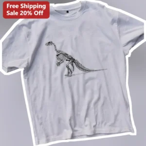 Dinosaur Skeleton Graphic Tee Retro Vintage T-Rex Fossil Art Shirt for Men Women Kids available at our Los Angeles warehouse