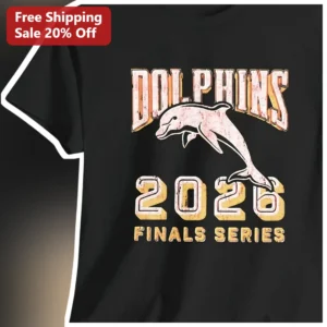 Dolphins 2026 Finals Series Vintage Graphic Tee Miami Dolphins NFL Fan Gear available at our Los Angeles warehouse
