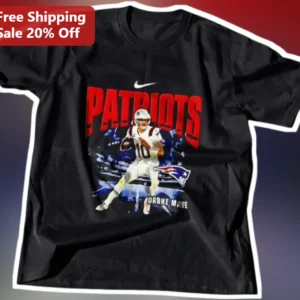 Drake Maye Patriots QB Graphic Tee New England Football Fan Apparel available at our Los Angeles warehouse