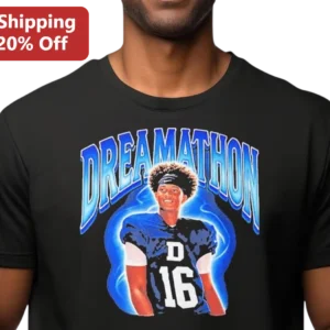 Dreamathon Tee Vintage Graphic Football Athlete Shirt for Men NFL Pregame Style available at our Los Angeles warehouse