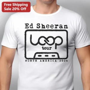 Ed Sheeran Loop Tour North America 2026 Graphic Tee available at our Los Angeles warehouse