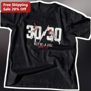 Elly De La Cruz 30/30 Club Tee Cincinnati Reds Baseball Fan Gift available at our Los Angeles warehouse