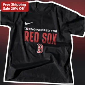 Engineered for Red Sox Tee Boston MLB Fan Gear Distressed Black Shirt available at our Los Angeles warehouse