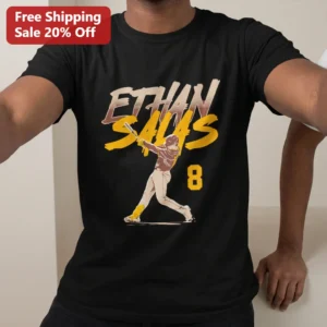 Ethan Salas Tee San Diego Padres Baseball Player Graphic Shirt Gift for Fans available at our Los Angeles warehouse