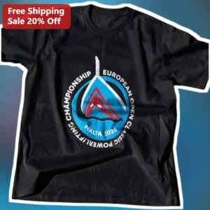 European Open Classic Powerlifting Championship Tee available at our Los Angeles warehouse