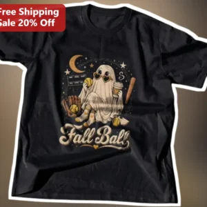 Fall Ball Tee Cute Ghost Baseball Shirt Spooky Softball Gift for Youth Players available at our Los Angeles warehouse