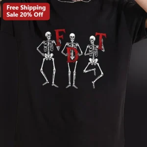 FDT Tee Five Finger Death Punch Skeleton Graphic T-Shirt for Men Women Metal Band Merch available at our Los Angeles warehouse