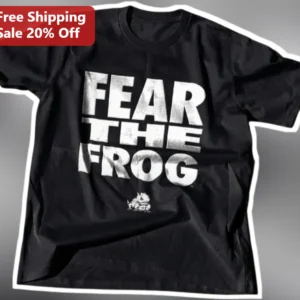 FEAR THE FROG Graphic Tee Funny Frog Lover Shirt Retro Distressed Vintage Style Cotton T-Shirt available at our Los Angeles warehouse
