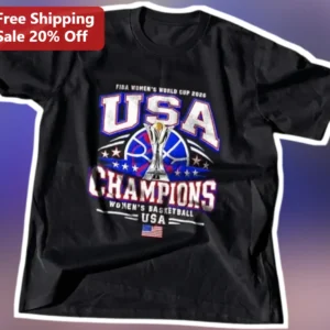 FIBA Women's World Cup 2026 USA Champions Basketball Tee available at our Los Angeles warehouse