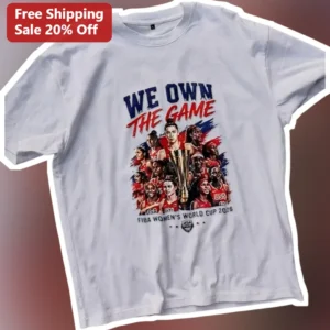 FIBA Women's World Cup 2026 We Own The Game USA Basketball Fan Tee available at our Los Angeles warehouse