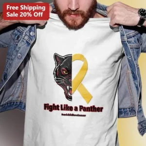 Fight Like a Panther End Childhood Cancer Awareness Tee available at our Los Angeles warehouse