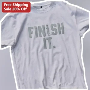 Finish It Soccer Player Silhouette Graphic Tee Motivational Athlete Gift available at our Los Angeles warehouse
