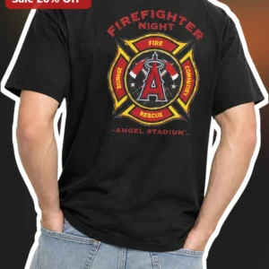 Firefighter Appreciation Night Tee Fire Rescue Courage Community Angel Stadium Event Shirt available at our Los Angeles warehouse