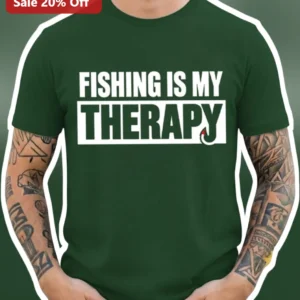 Fishing Is My Therapy Tee Funny Angler Gift for Men Women Outdoor Hobby Shirt available at our Los Angeles warehouse