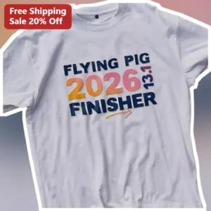 Flying Pig Finisher Tee Marathon Runner Gift Race Day Commemorative Shirt available at our Los Angeles warehouse