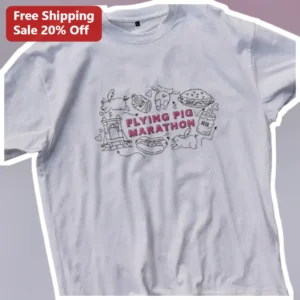 Flying Pig Marathon Tee Cincinnati Running Shirt Funny Wings Pig Graphic available at our Los Angeles warehouse