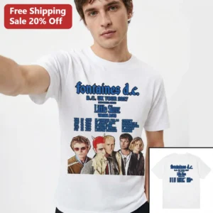Fontaines D.C. UK Tour 2027 Tee, Little Simz Viagra Boys Concert Merch Graphic Shirt for Music Fans available at our Los Angeles warehouse