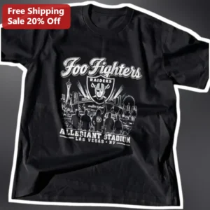 Foo Fighters Allegiant Stadium Las Vegas NV Tee Take Cover Tour Concert Merch available at our Los Angeles warehouse