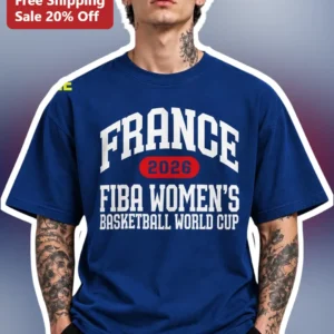 France 2026 FIBA Women's Basketball World Cup Tee available at our Los Angeles warehouse