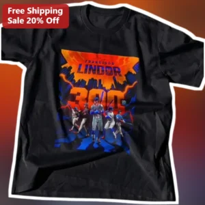 Francisco Lindor Tee New York Mets 300th Career Home Run Milestone Commemorative Baseball Shirt for available at our Los Angeles warehouse