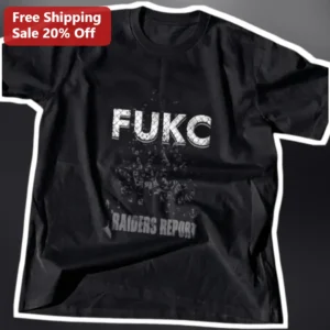 FUKC RAIDERS REPORT Tee Chat Sports Raiders Report by Mitchell Renz Distressed Grunge Graphic T-Shir available at our Los Angeles warehouse