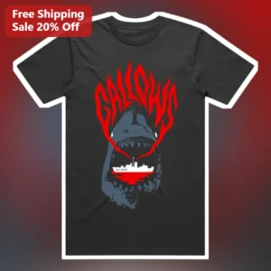 GALLOHS Tee Heavy Metal Shark Flame Graphic T-Shirt for Men Women available at our Los Angeles warehouse