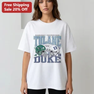 Gameday Showdown Tulane vs Duke Tee, September 5 2026 College Football Matchup Game Day Shirt available at our Los Angeles warehouse