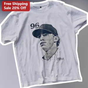 George Lombard Jr #96 New York Yankees Baseball Tee Vintage Stipple Portrait Shirt available at our Los Angeles warehouse