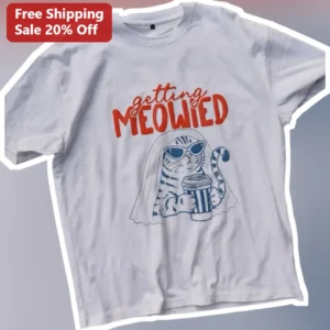 Getting Meowed Cat Bride Graphic Tee Funny Bachelorette Party Wedding Gift for Women available at our Los Angeles warehouse