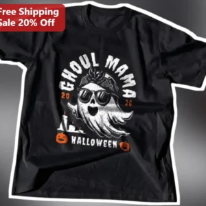 Ghoul Mama Halloween Tee Retro Distressed Ghost Graphic Shirt Funny Spooky Gift for Women Men available at our Los Angeles warehouse