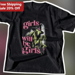 Girls Will Be Girls Praying Mantis Witch Graphic Tee available at our Los Angeles warehouse