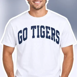Go Tigers Tee School Spirit Varsity Graphic Shirt for Men Women Game Day available at our Los Angeles warehouse