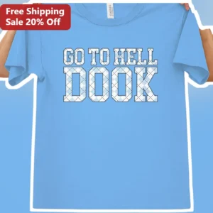 Go To Hell Dook UNC Tar Heel Rivalry Graphic Tee available at our Los Angeles warehouse