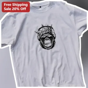 Gorilla King Crown Sunglasses Tee Urban Streetwear Graphic T-Shirt for Men Women available at our Los Angeles warehouse