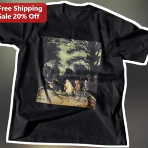 Gothic Skeleton Dance Vintage Art Tee Haunted Ballroom Spooky Halloween Shirt available at our Los Angeles warehouse