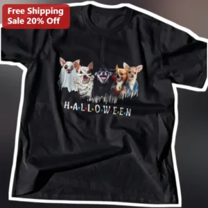 Halloween Chihuahua Costume Graphic Tee Funny Dog Mom Gift available at our Los Angeles warehouse