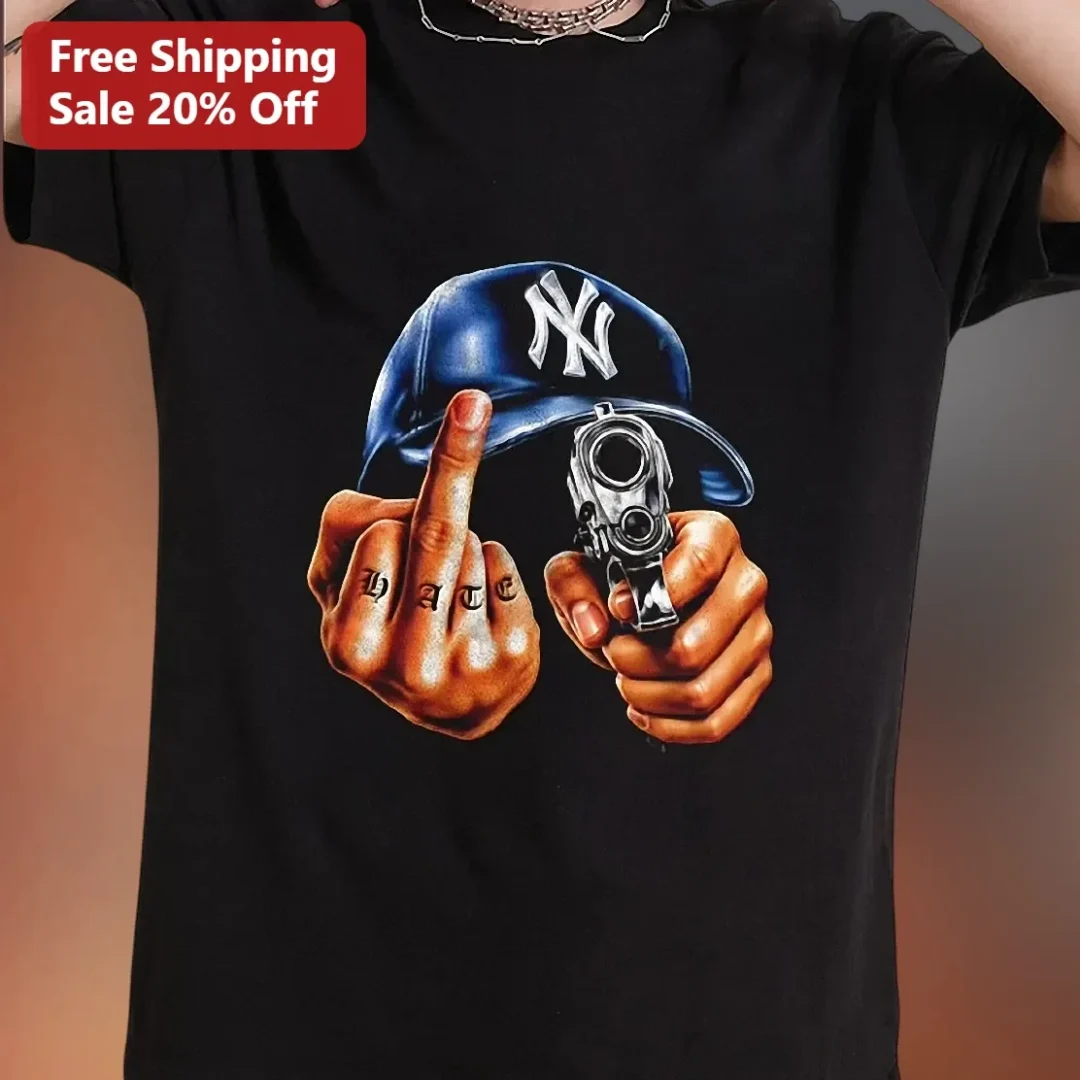 HATE Knuckles Middle Finger Gangsta Rap Graphic Tee — Los Angeles HATE Knuckles Middle Finger Gangsta Rap Graphic Tee available at our Los Angeles warehouse