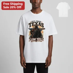 He's From Texas I Can Tell Leatherface Chainsaw Vintage Horror Tee, Scary Movie Fan Gift For Texas S available at our Los Angeles warehouse